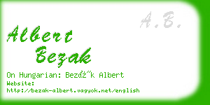 albert bezak business card